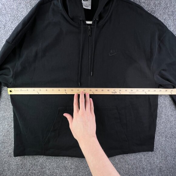 Nike Hoodie Women's Size XL Black Full Zip Sweatshirt Long Sleeve Cotton Active - Picture 4 of 12
